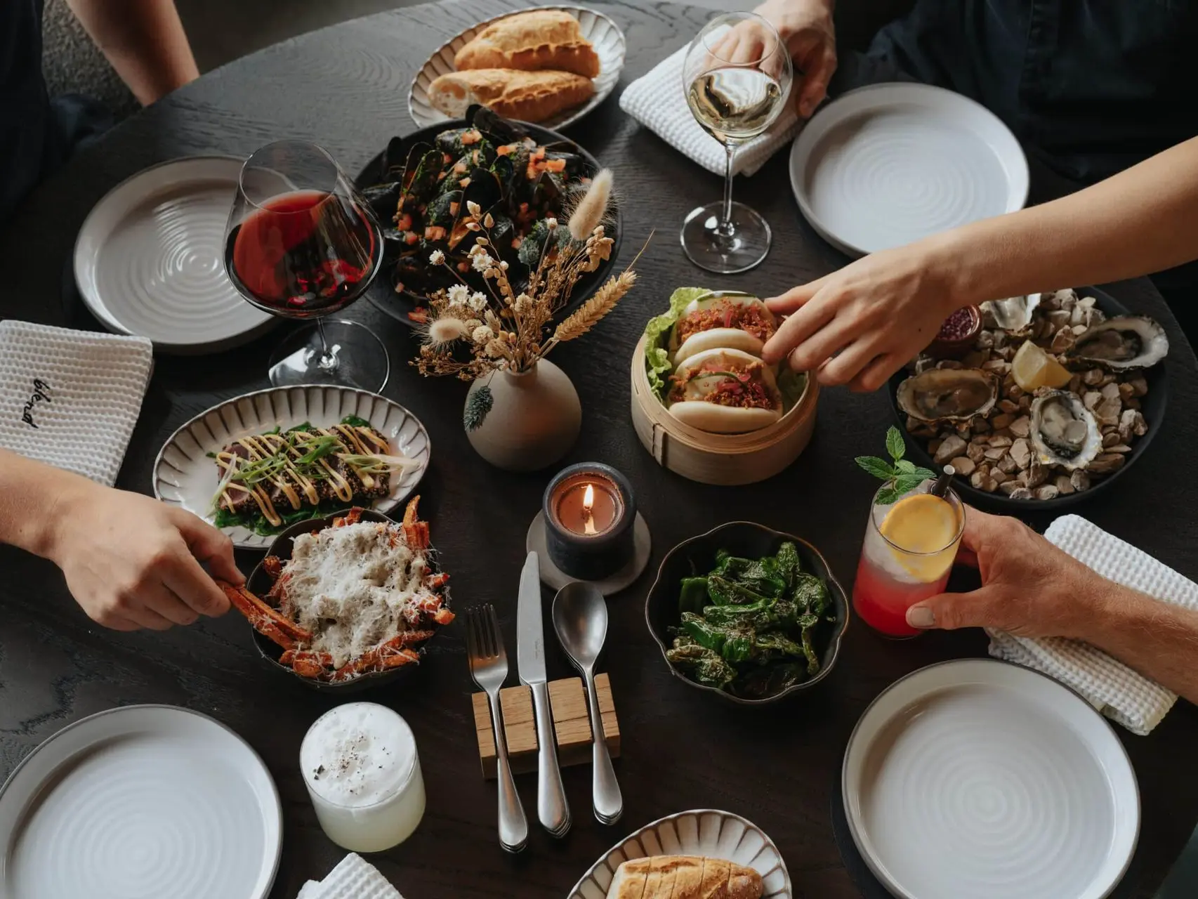 Gerechten om te delen bij restaurant Blend in Kessenich